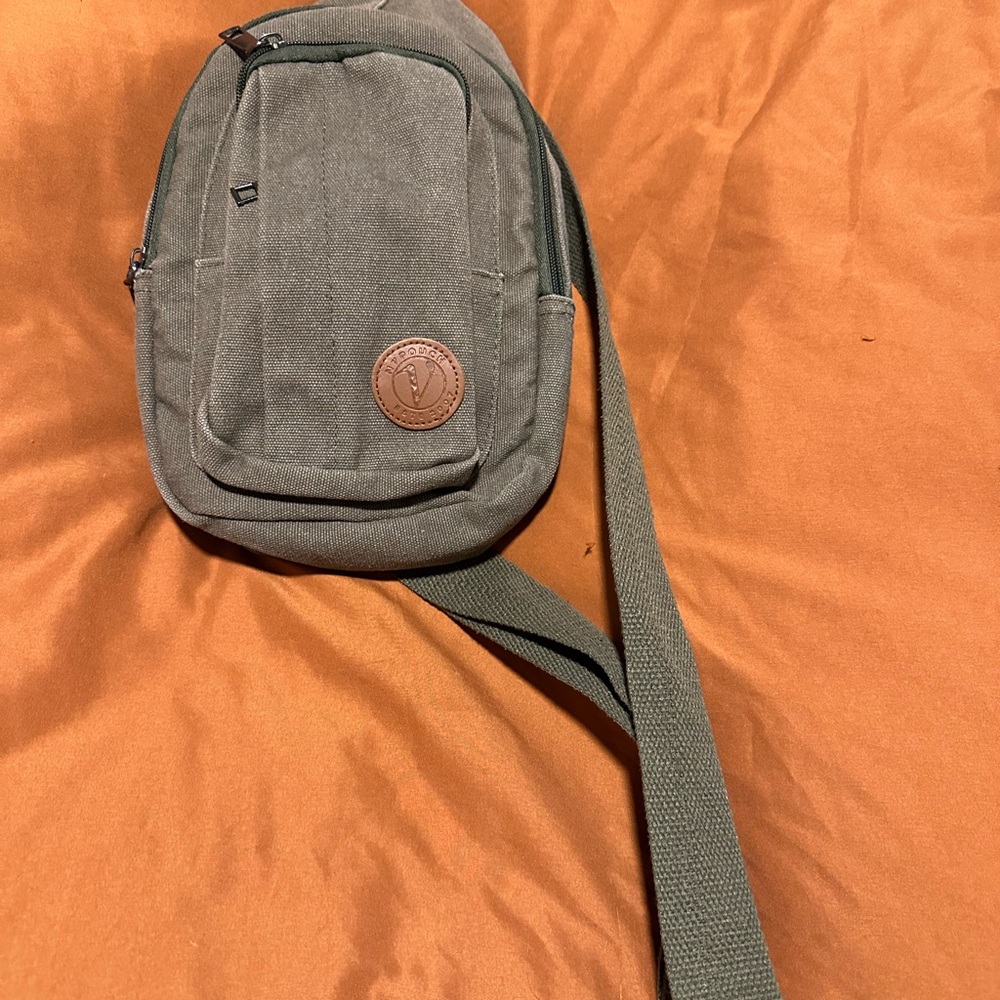 Green Canvas Crossbody Bag